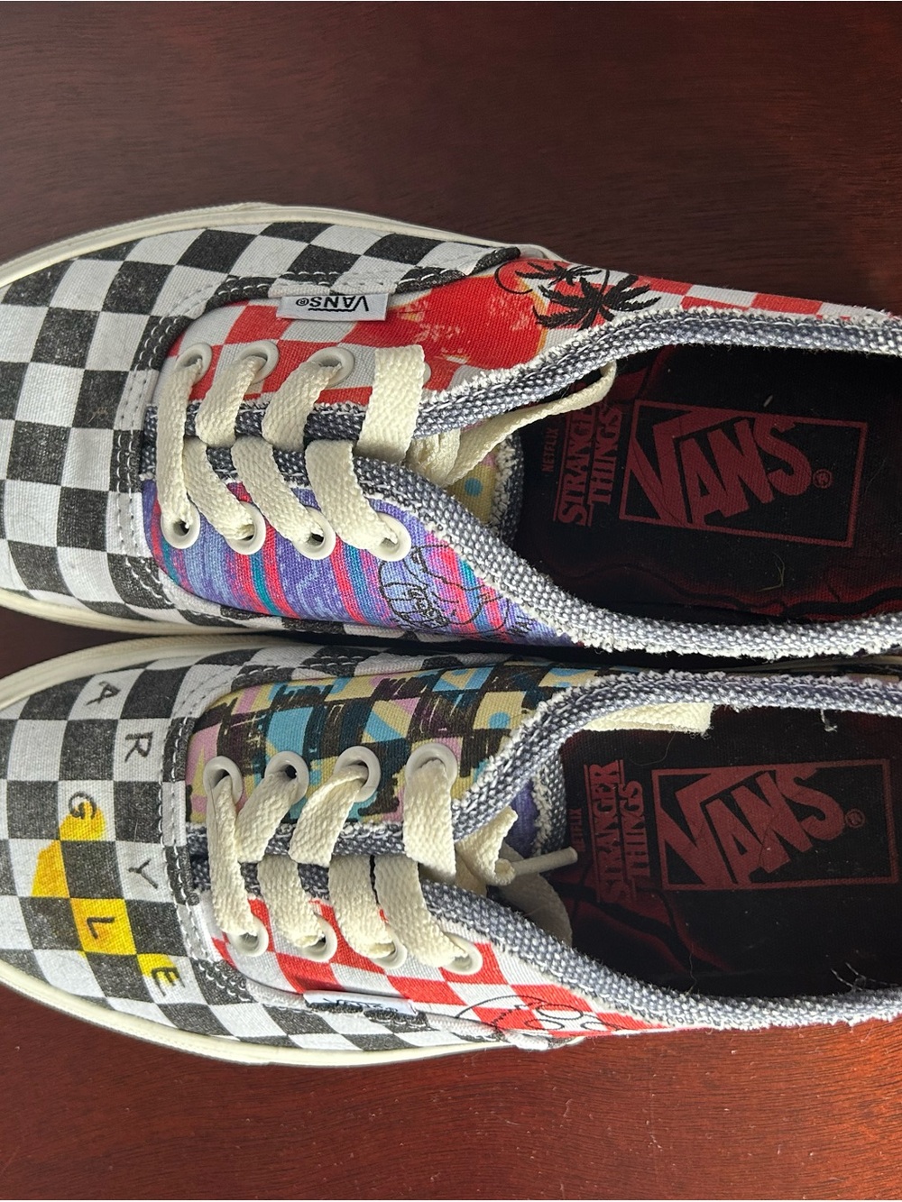 Vans x Stranger Things Checkerboard Lace-Up Sneakers - Black, White, Red